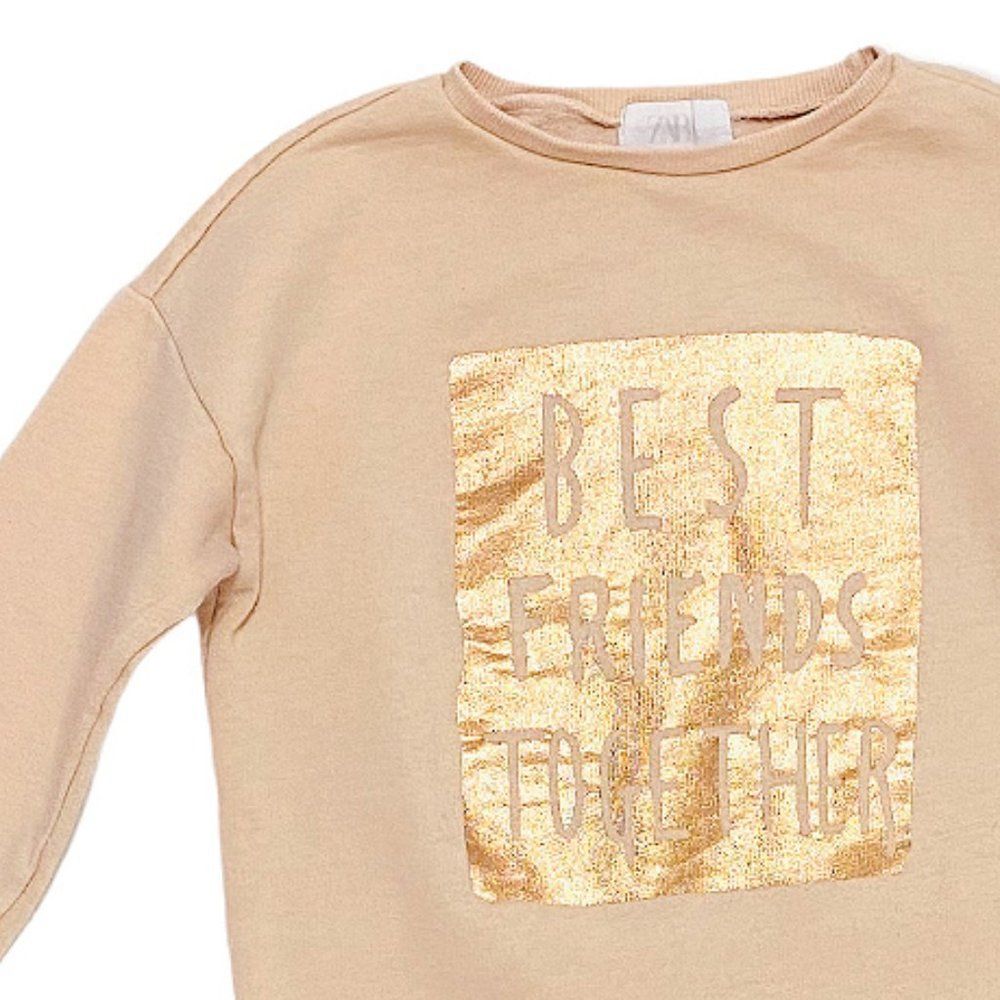 ZARA Pink Best Friends Together Print Sweatshirt